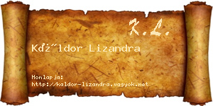 Káldor Lizandra névjegykártya